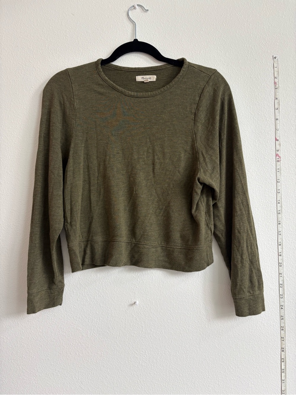 Madewell Olive Knit Crewneck Top
